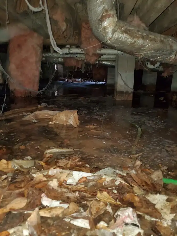 Crawl space flood assessment for Commercial Water Damage Restoration in Prien